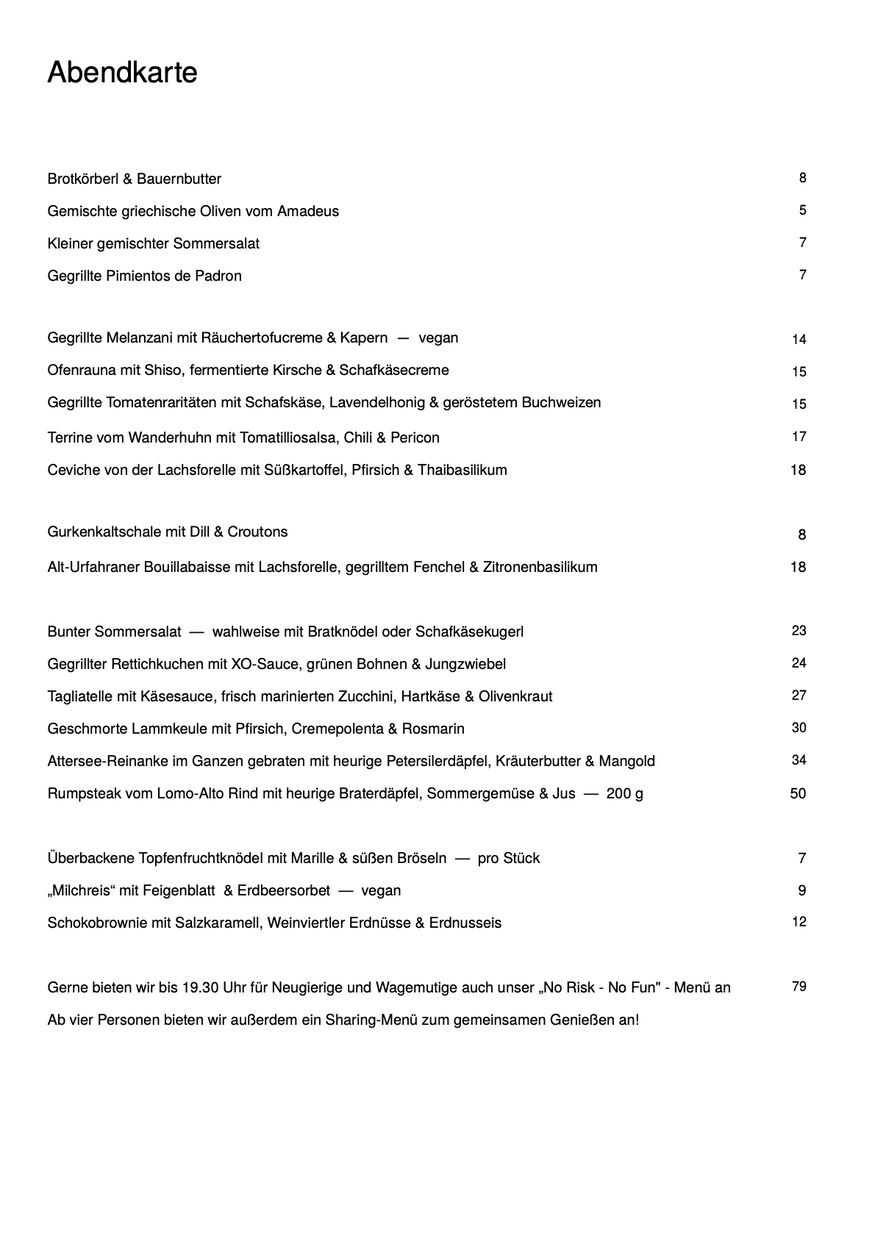 Speisekarte